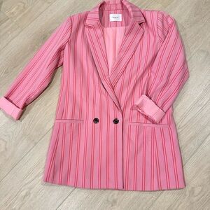 Elegant Pink Striped Blazer by H&M